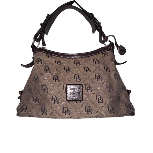 Dooney & Bourke Handbags - Dooney & Bourke DB Monogram Canvas Shoulder Bag Brown Y2K style